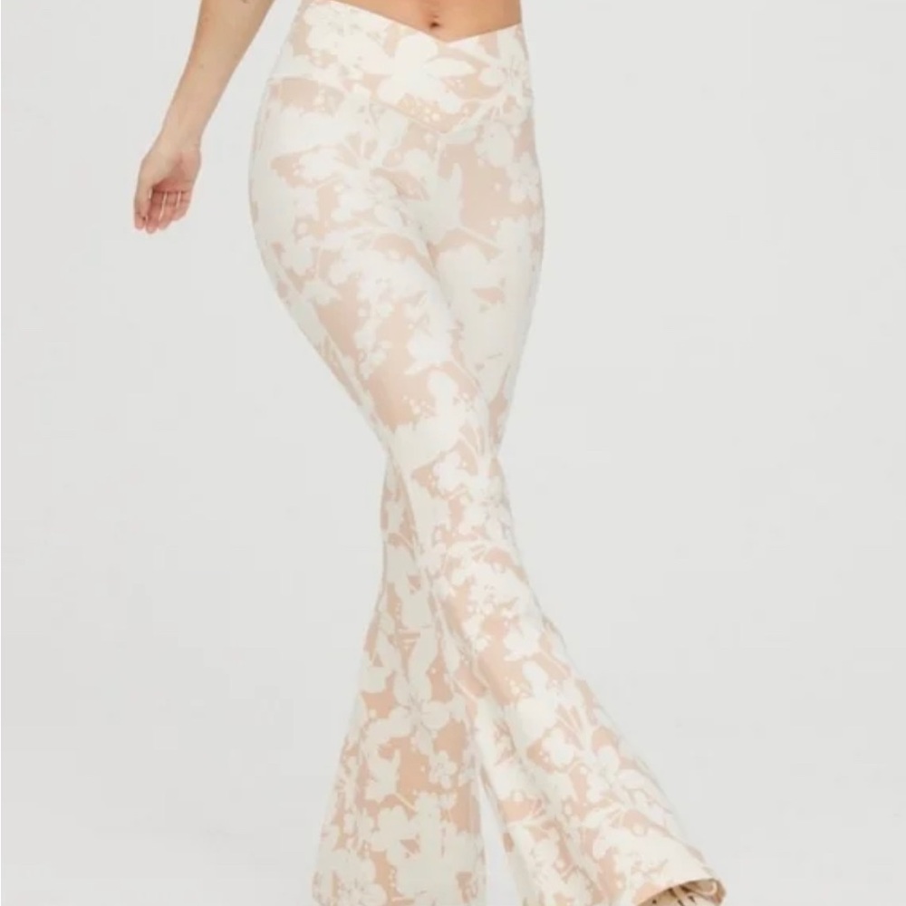 Aerie Floral Flare Crossover Leggings